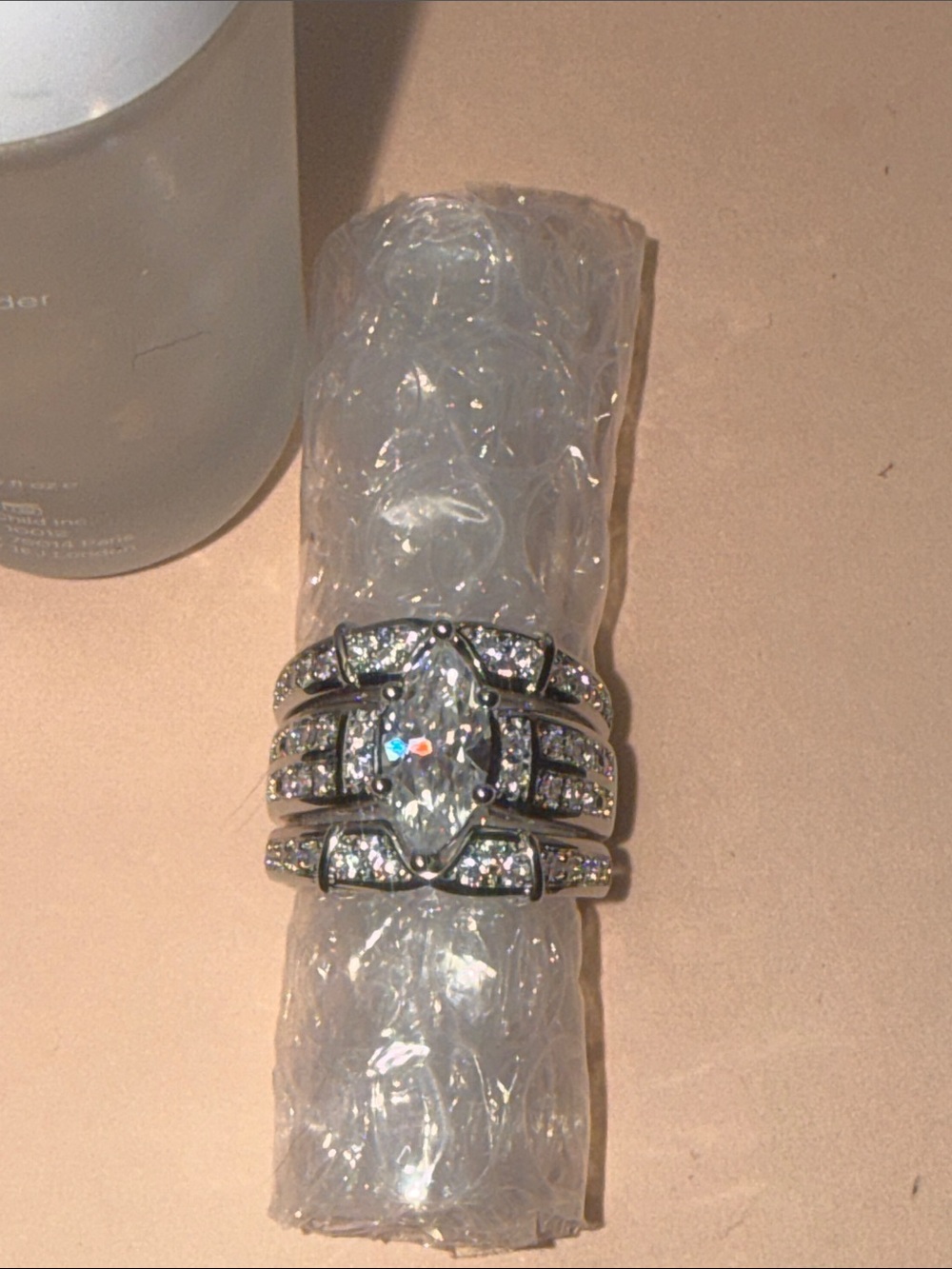 GRA CERTIFIED MOISSANITE DIAMOND Marquise 4CT Bridal Ring baked in Silver - Picture 7 of 16